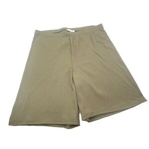 Topshop Ribbed Bike shorts in Khaki, Sz. 12